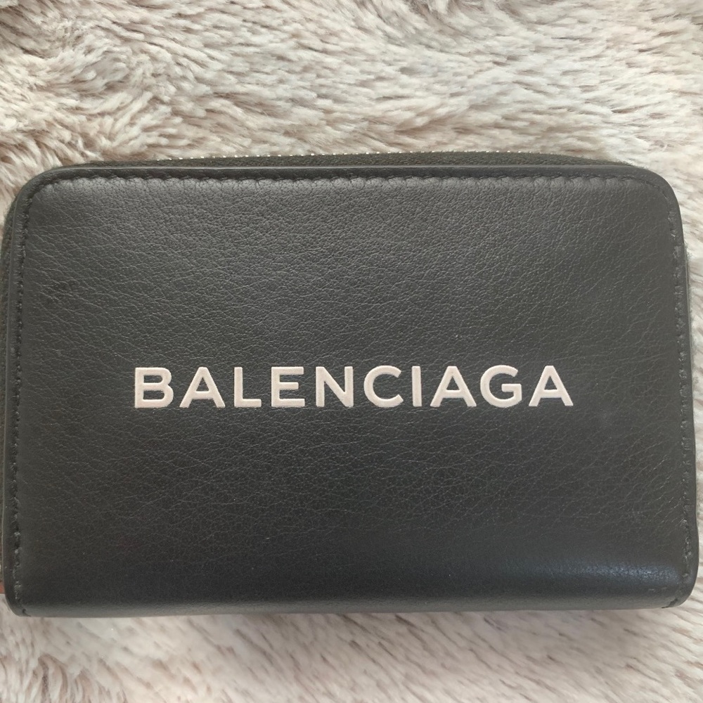 Authentic Balenciaga Leather Zip Coin Purse